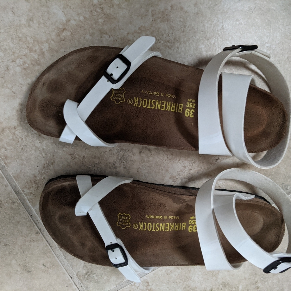 Birkenstock Yara white patent narrow 39 (8.5)